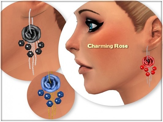 Charming Rose earrings by Yulia Ko at Sims Studio - 1001-532x400
