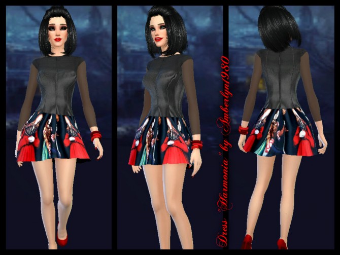 Harmonia Dress At Amberlyn Designs Sims 4 Updates