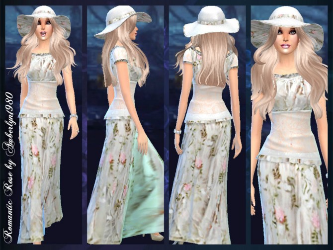 Romantic Rose Skirt Top And Hat At Amberlyn Designs Sims 4 Updates