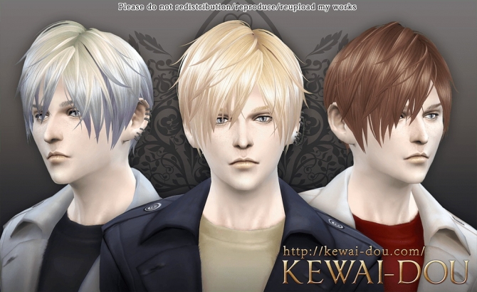 3kan4on male hair by Mia at KEWAI-DOU » Sims 4 Updates