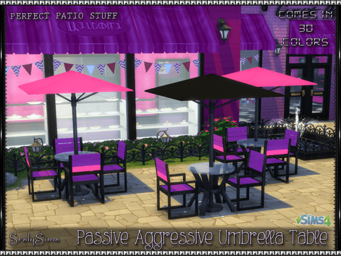 Cooler table patio diy built ana Passive Aggressive Umbrella Table at SrslySims » Sims 4 Updates