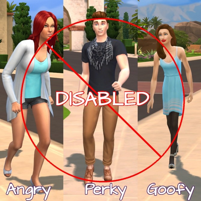 Unwanted Walk Styles Disabled by scarletqueenkat at Mod The Sims Â» Sims
