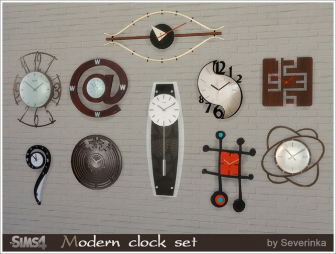Moderm clock set at Sims by Severinka » Sims 4 Updates