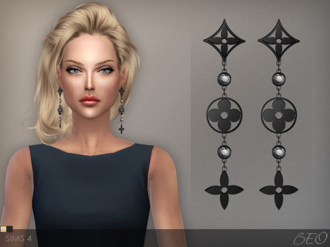 LV MONOGRAM IDYLLE EARRINGS at BEO Creations » Sims 4 Updates