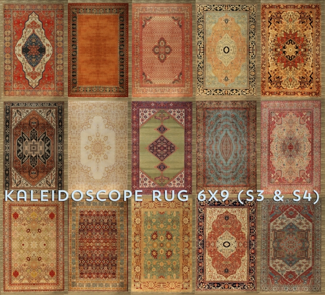 Kaleidoscope large rug at Baufive – b5Studio » Sims 4 Updates