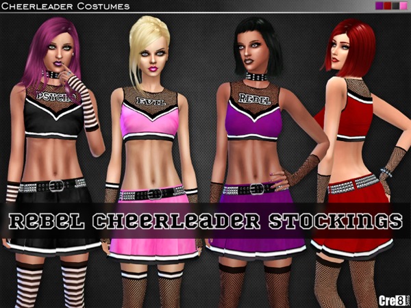 Rebel Cheerleader Costume Set by Cre8Sims at TSR image 64 Sims 4 Updates