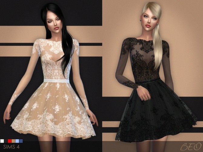 Lace Short Dress By Beo At Beo Creations Sims 4 Updates