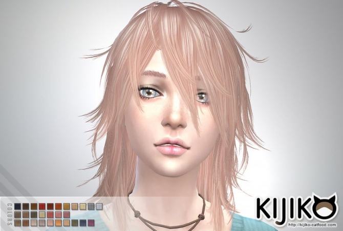 Pink & Fluffy hair F TS3 to TS4 conversion at Kijiko » Sims 4 Updates