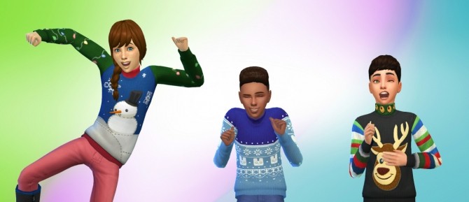 Christmas Sweaters For Children At Simduction Sims 4 Updates