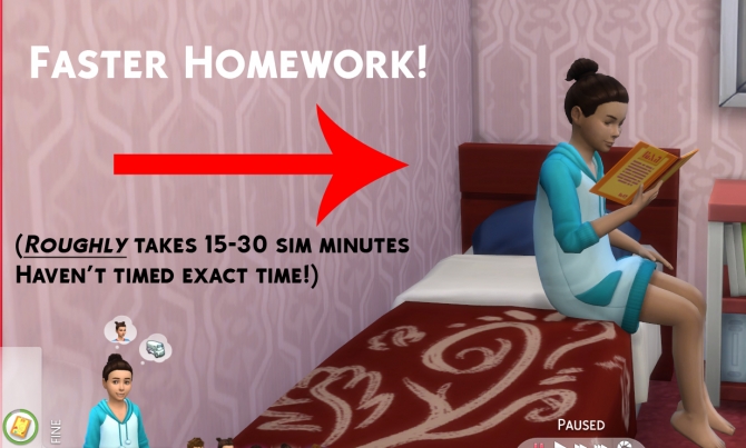 Faster homework mod sims 4 picture