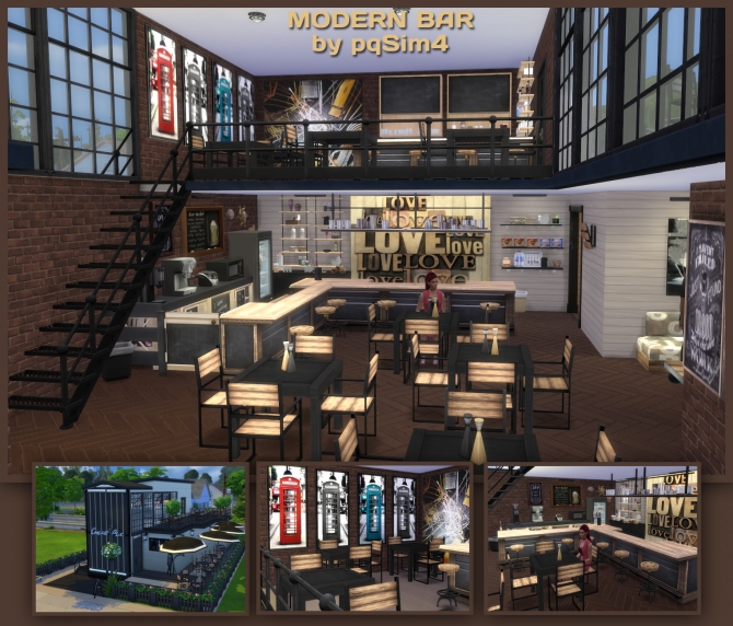 Modern Bar by Mary Jiménez at pqSims4 » Sims 4 Updates