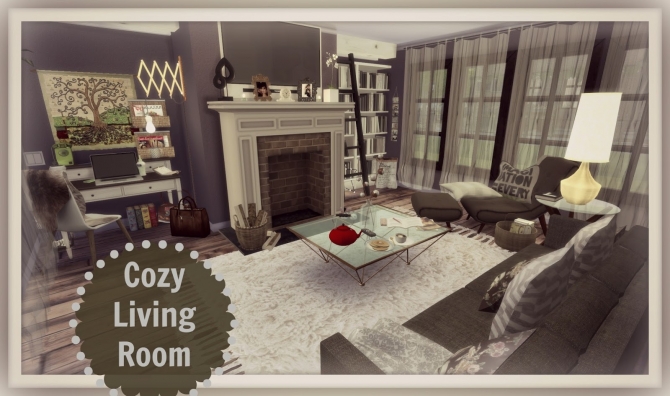 Cozy Living Room at Dinha Gamer » Sims 4 Updates