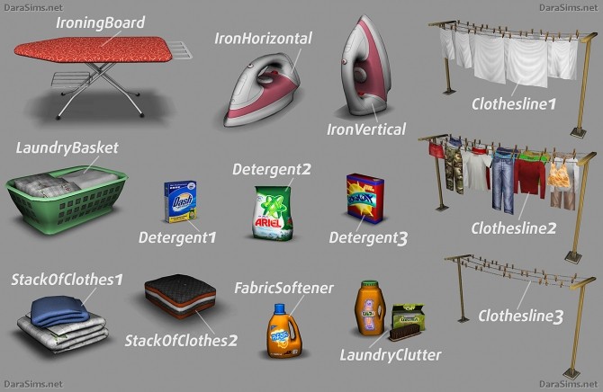 Laundry Decor Set at Dara Sims image 2471 670x436 Sims 4 Updates