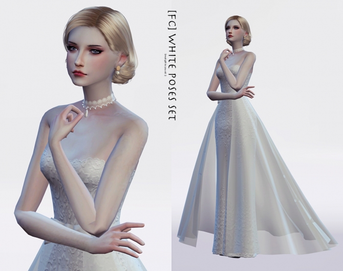 WHITE (Dress Special) poses at Flower Chamber » Sims 4 Updates
