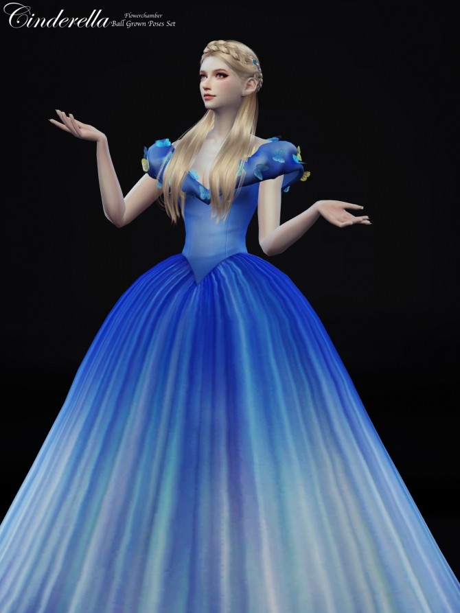 Cinderella Ball Grown Poses Set at Flower Chamber » Sims 4