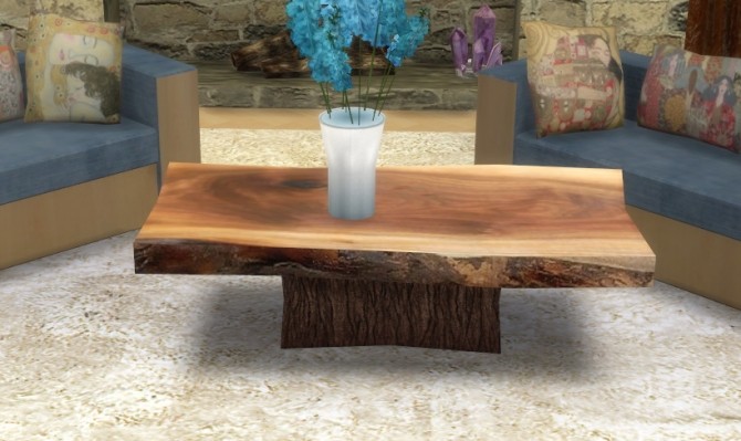 Wood Slab Coffee Table at Sims 4 Studio » Sims 4 Updates