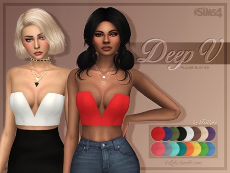 Deep V Plunge Bustier By Trillyke At Tsr Sims Updates