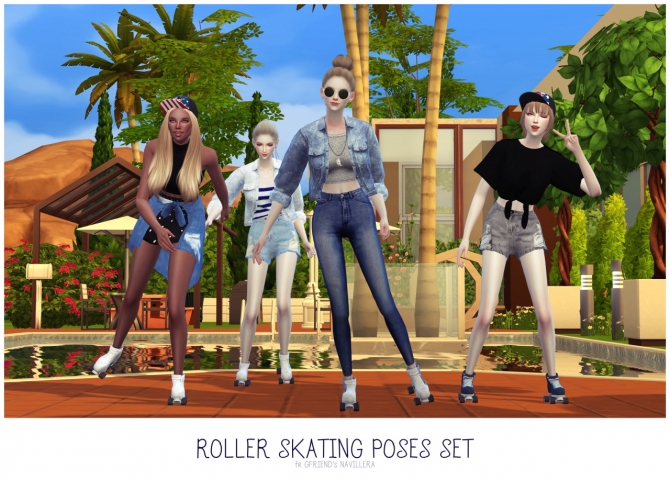 ROLLER SKATING POSES SET at Flower Chamber » Sims 4 Updates