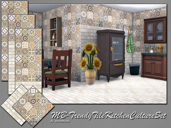 Mb Trendy Tile Kitchen Culture Set By Matomibotaki At Tsr Sims 4 Updates