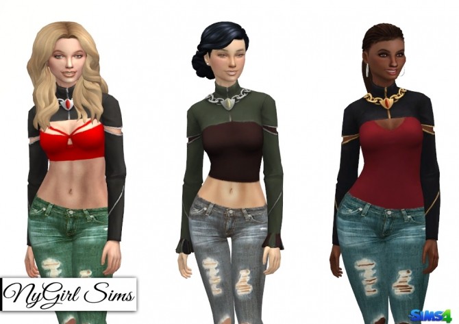Cropped Cutout Jacket With Chains Acc At Nygirl Sims Sims 4 Updates