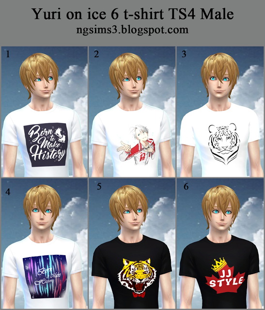 Yuri On Ice 6 T Shirts At Ng Sims3 Sims 4 Updates