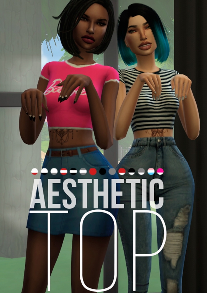 AESTHETIC GIRL TOP at Candy Sims 4 » Sims 4 Updates