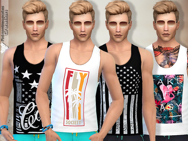 Tank Top Collection 09 Summer Time By Pinkzombiecupcakes At Tsr Sims