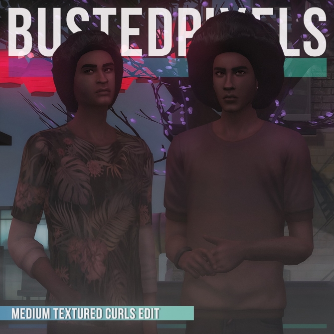 Medium Textured Curls Male Hair Edit At Busted Pixels Sims 4 Updates