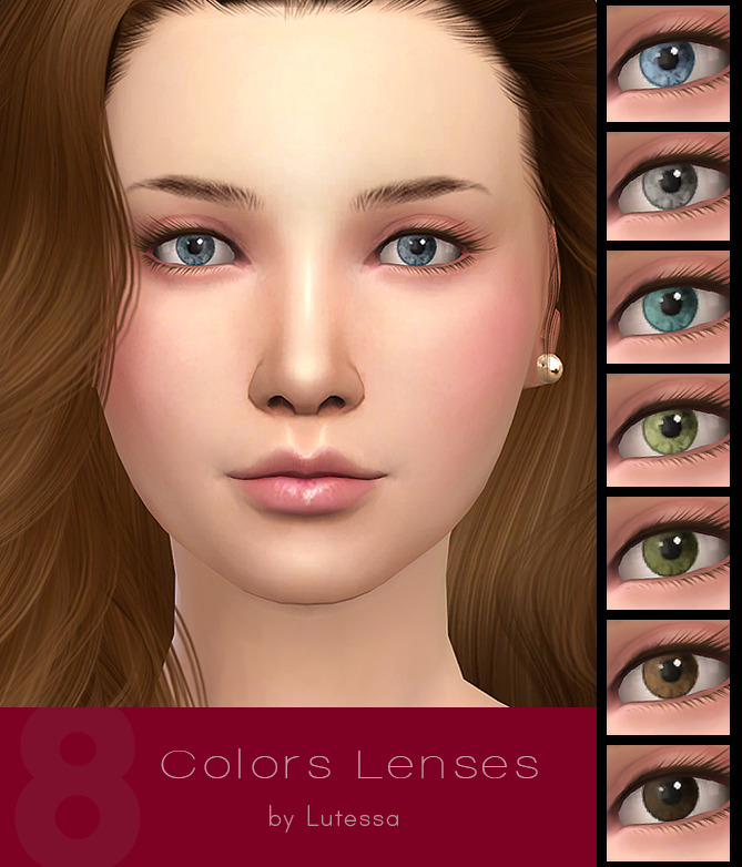 8 Colors Lenses at Lutessa » Sims 4 Updates