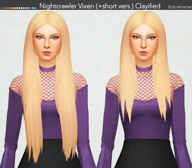 Nightcrawler Vixen Hair (+short version) Clayified at KotCatMeow » Sims