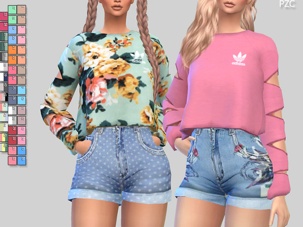 Athletic Sweatshirts 056 By Pinkzombiecupcakes At Tsr Sims 4 Updates