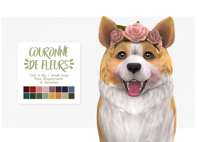 Couronne de Fleurs for pets at Nolan Sims » Sims 4 Updates