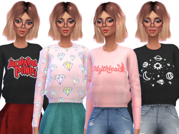 Super Kawaii Sweaters By Wickedkittie At Tsr Sims 4 Updates