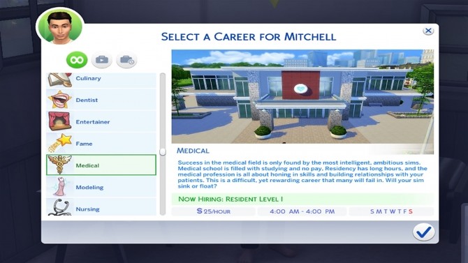 Medical Career 4 Tracks By Kpc0528 At Mod The Sims Sims 4 Updates