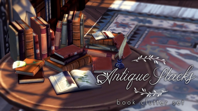 Antique Stacks Book clutter at Magnolian Farewell » Sims 4 Updates