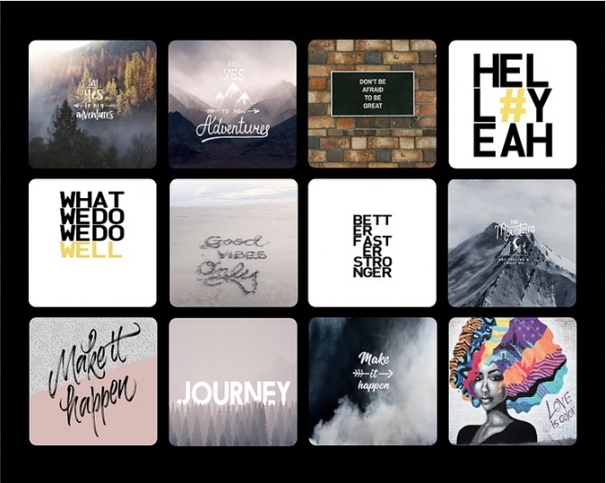 Positive Thinking wall murals by Tilly Tiger at Blooming Rosy » Sims 4