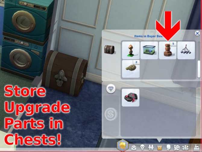 Store Upgrade Parts in Chests by WhosAsking at Mod The Sims » Sims 4