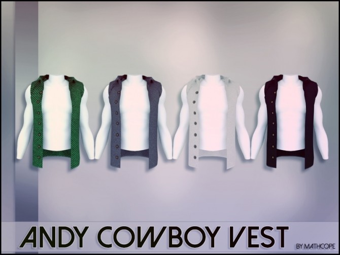 Andy Cowboy Vest By Mathcope At Sims 4 Studio Sims 4 Updates