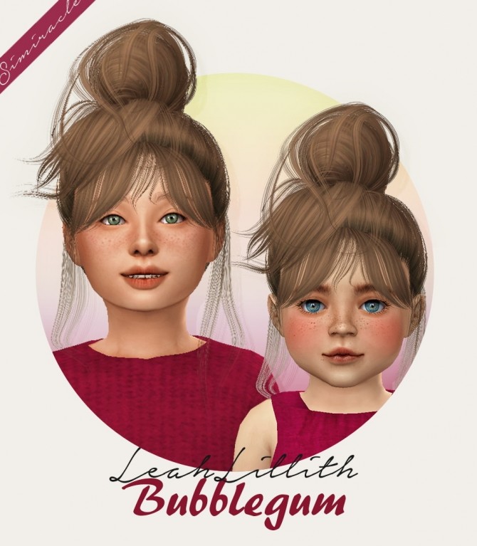 Leahlillith Bubblegum Hair For Kids And Toddlers At Simiracle Sims 4