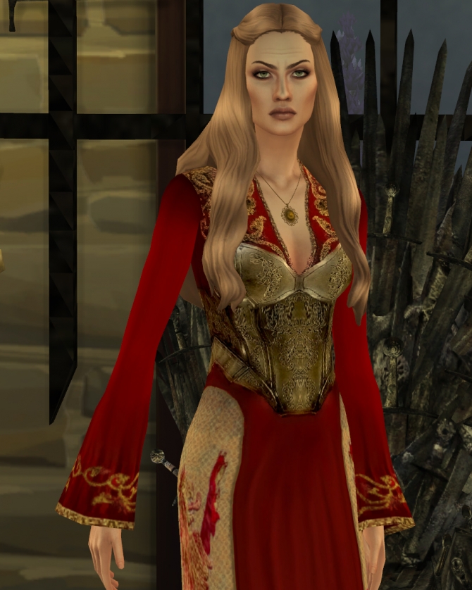 Game of Thrones Cersei Lannister Red and Gold Corset Dress by HIM666 at