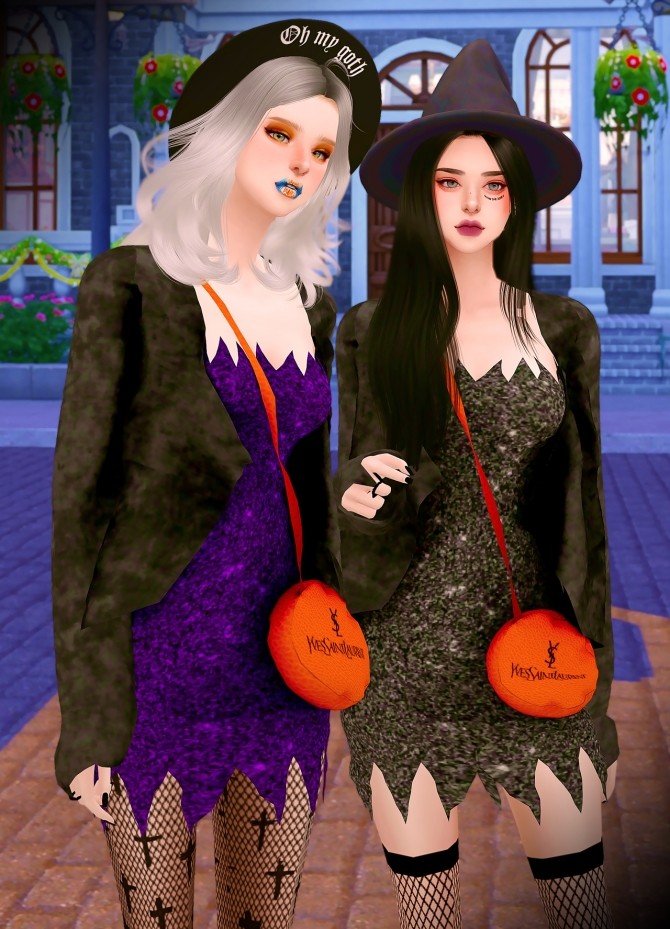 Halloween costume dress at RIMINGs » Sims 4 Updates