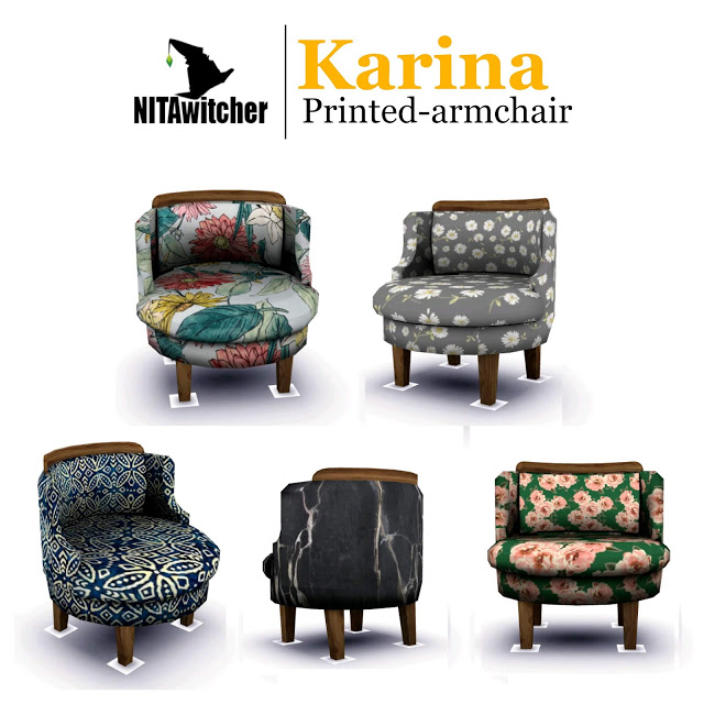 Karina Printed Armchair At Nita Sims 4 Updates