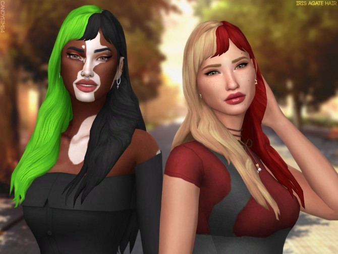 Iris Agate Hair Duo Tone Acc Recolor At Candy Sims 4 Sims 4 Updates
