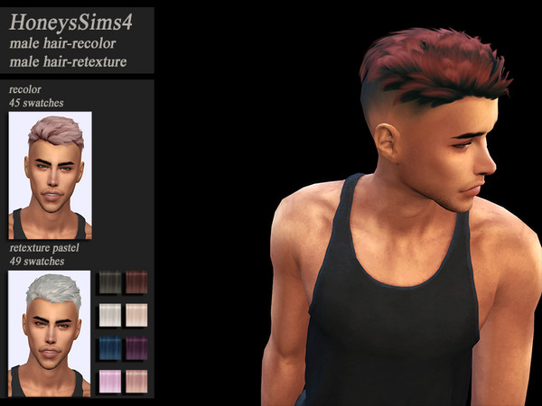 Sims 4 Male Hair Recolor Retexture By Honeyssims4 Mesh By Wings Sims4