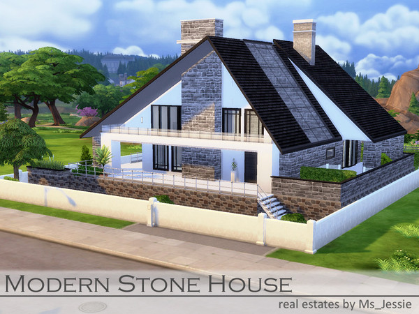 Modern Stone House By Ms Jessie At Tsr Sims 4 Updates