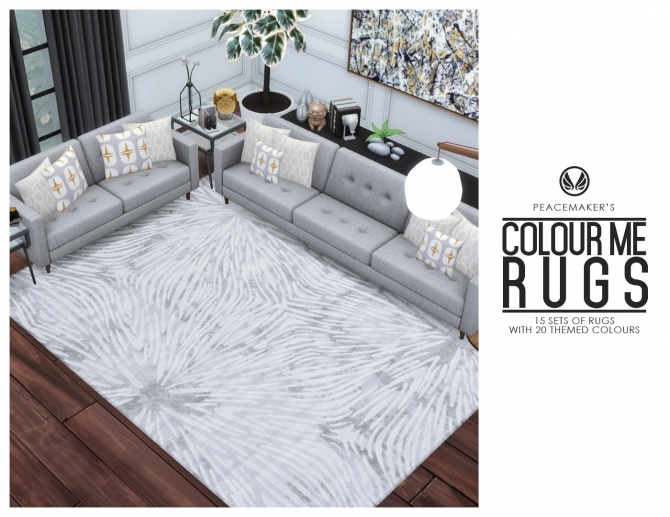 Colour Me Rug Series 15 items with 20 styles at Simsational Designs