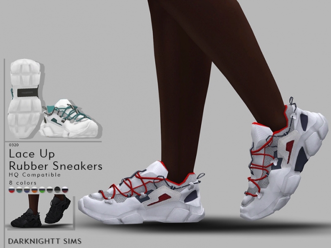 Lace Up Rubber Sneakers by DarkNighTt at TSR » Sims 4 Updates