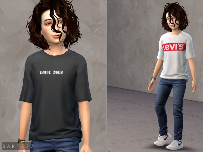 Loose Fit T-Shirt For kids by Darte77 at TSR » Sims 4 Updates
