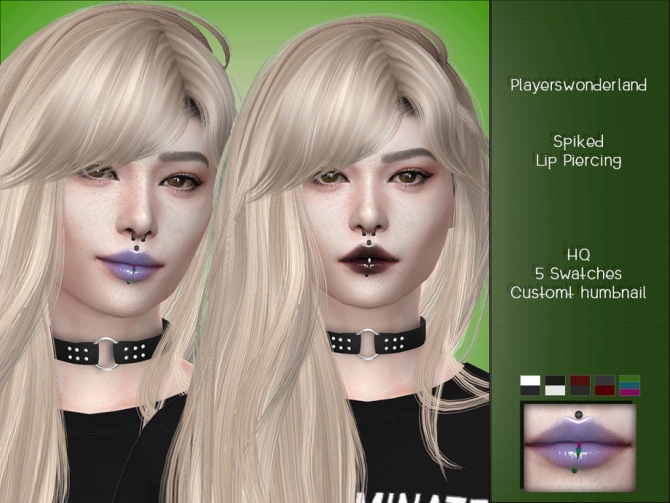 Spiked Lip Piercing by PlayersWonderland at TSR » Sims 4 Updates