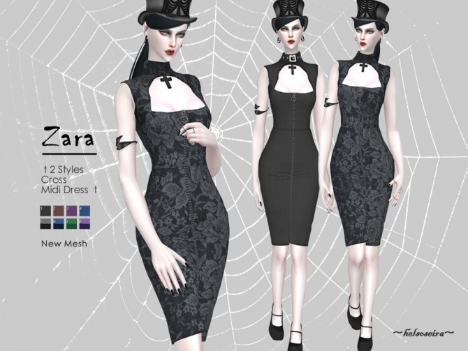 Midi Dress By Helsoseira At Tsr Sims Updates